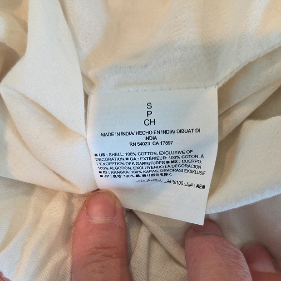 Old Navy Cream With Stripes Mini Skirt Women's Size S 100% Cotton With Pockets - Picture 8 of 8